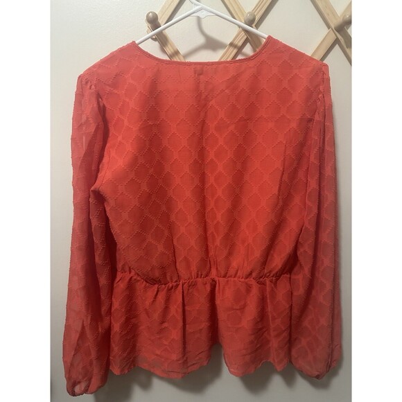 Elizabeth And James Size M Orange Blouse Textured - Picture 3 of 3